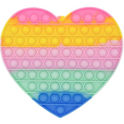 POP IT ΚΑΡΔΙΑ ΠΟΛΥΧΡΩΜΗ-ΠΑΙΧΝΙΔΙ ΑΝΑΚΟΥΦΙΣΗΣ ΑΠΟ ΤΟ ΑΓΧΟΣ ΓΙΑ ΠΑΙΔΙΑ & ΕΝΗΛΙΚΕΣ-ΣΙΛΙΚΟΝΗ 20Χ18CM